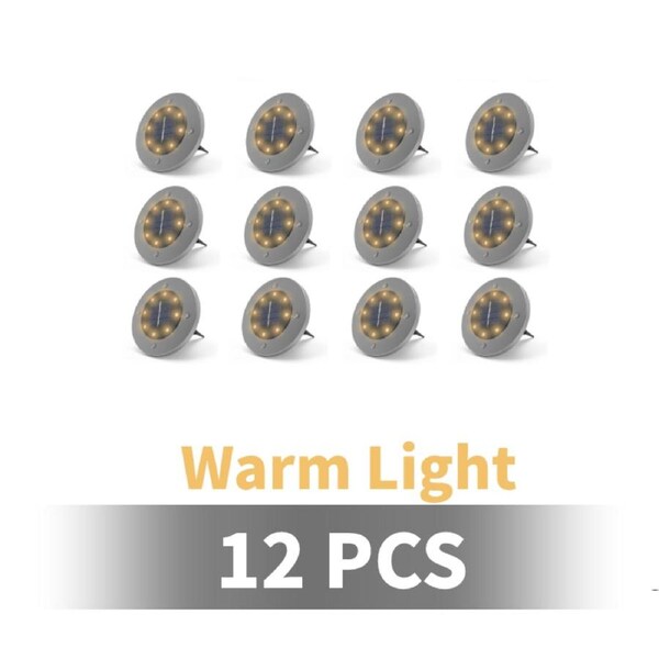 4/8/12/16/24 Pack Outdoor Solar Lights LED Waterproof Garden Ground Cold/Warm Light Warm / 12
