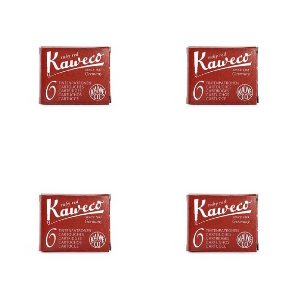 4x 6pc Kaweco Fountain Pen Ink Cartridges Refill Writing Office Stationery Red
