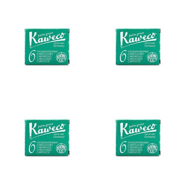 4x 6pc Kaweco Fountain Pen Ink Cartridges Refill Writing Office Stationery Green