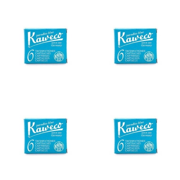 4x 6pc Kaweco Fountain Pen Ink Cartridges Refill Writing Stationery Turquoise