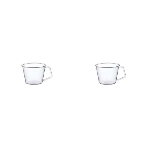 2x Kinto Cast 220ml Coffee/Cappuccino Cup Drinking Mug Glassware w/ Handle Clear
