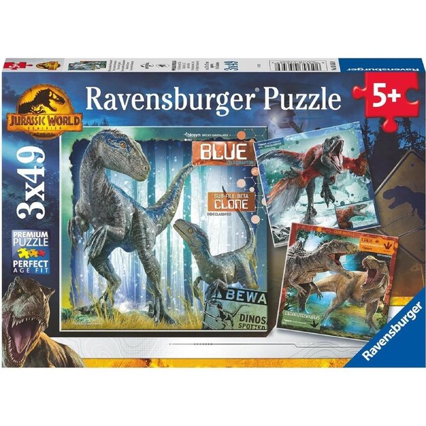 Ravensburger - Jurassic World Domination Puzzles 3 x 49 Pce