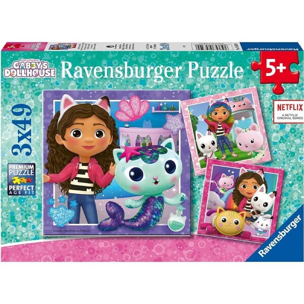 Ravensburger - Gabbys Dollhouse Puzzles 3 x 49 Piece