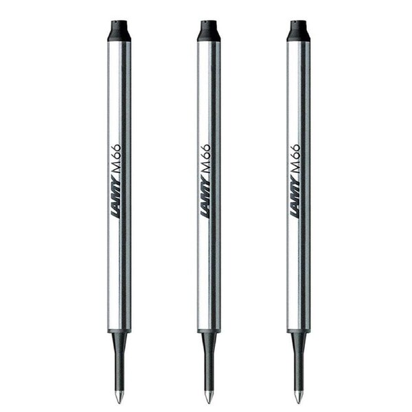 3x Lamy M66 Rollerball Refill For Swift/Tipo/Dialog-2 Pen Medium Nib Black
