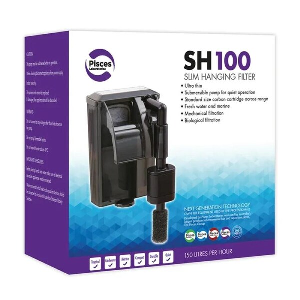 Pisces Aquatics Slim Hanging Filter Sh100 - 150L/H (LAB116)