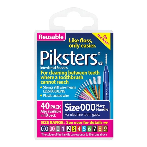 Piksters Interdental Brushes Navy Size 000 40pk