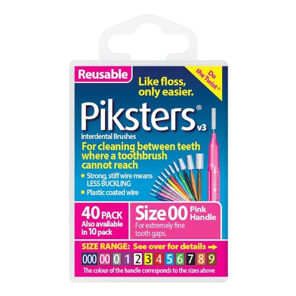 Piksters Interdental Brushes Pink Size 00 40pk