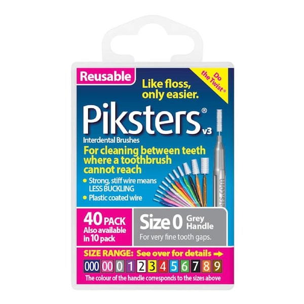 Piksters Interdental Brushes Grey Size 0 40pk