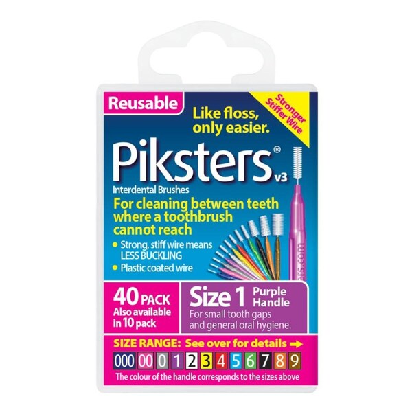 PikstersInterdental Brushes Purple Size 1 40pk