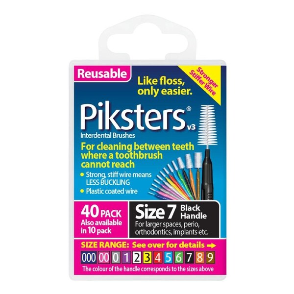 Piksters Interdental Brushes Black Size 7 40pk