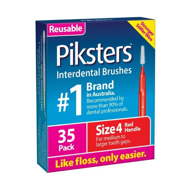 Piksters Interdental Brushes Red Size 4 35pk