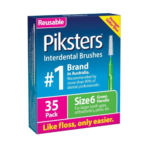 Piksters Interdental Brushes Green Size 6 35pk