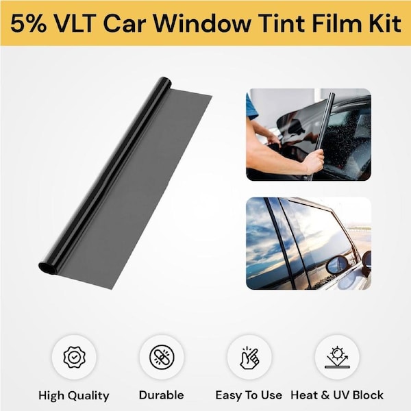5% VLT Window Tint Film Black Roll UV Glare Film Window Tinting Tools Kit Car Home