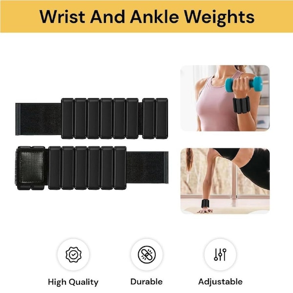 EZONEDEAL 2PCS Wrist And Ankle Weights Adjustable Ankle Weights Wrist Weight Bracelet Fitness Equipment Training