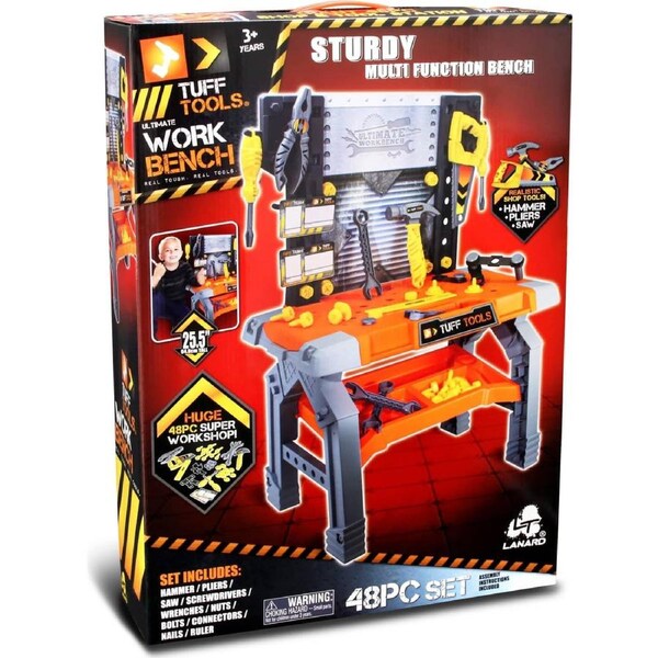 Lanard - Tuff Tools Ultimate Toy Work Bench 48 Piece Set