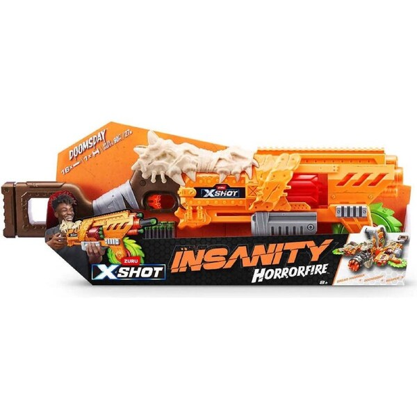 Zuru - X-shot Insanity Horrorfire Doomsday With 16 Darts