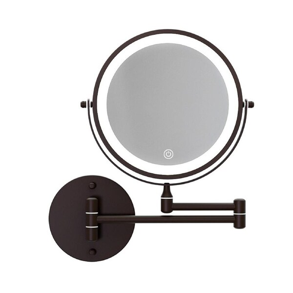 Extendable Makeup Mirror 10X Magnifying Double-Sided Bathroom Vanity with Lights
