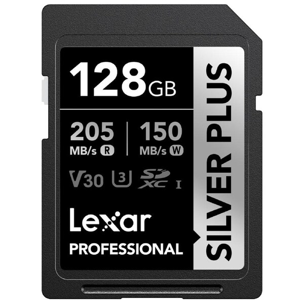 Lexar Professional 128GB Silver Plus SDXC Memory Card