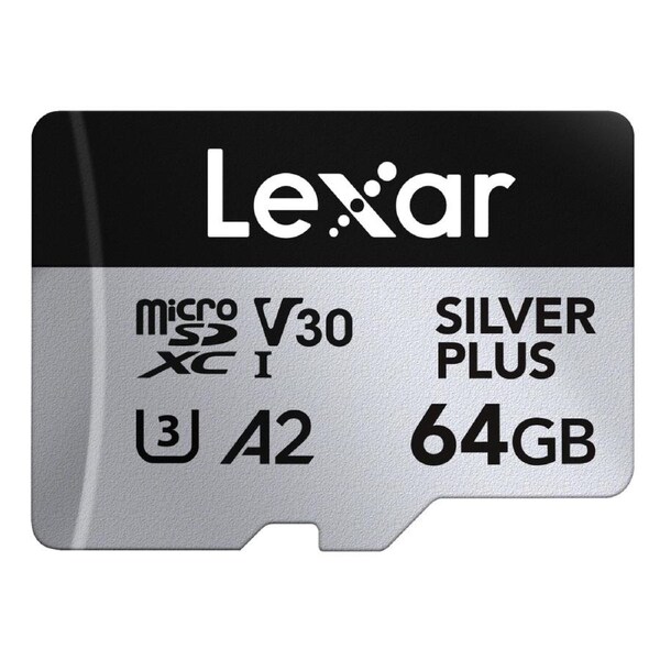 Lexar Professional 64GB Silver Plus MicroSDXC Memory Card
