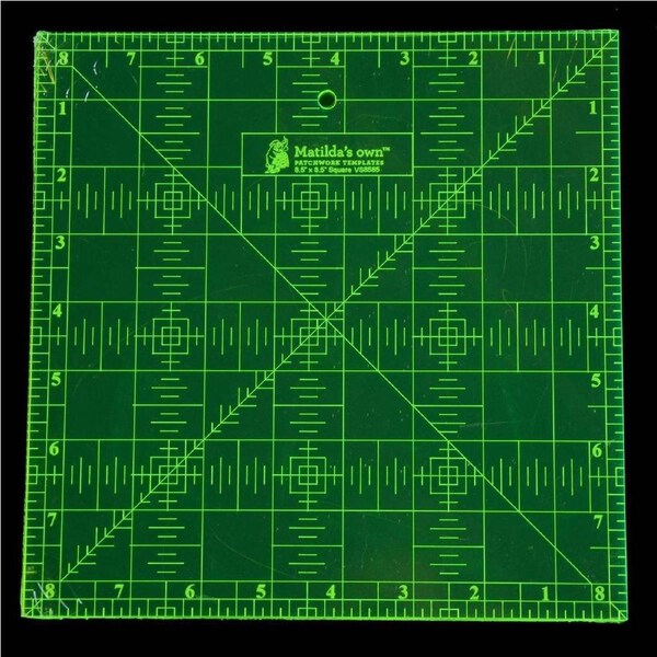 Ruler 8.5 x 8.5 Inch Square for Quilting and Sewing Matilda's Own Measuring
