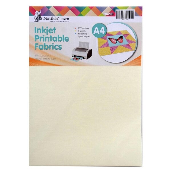 Inkjet Printable Fabric A4 5 Sheets 210x297mm Matildas Own