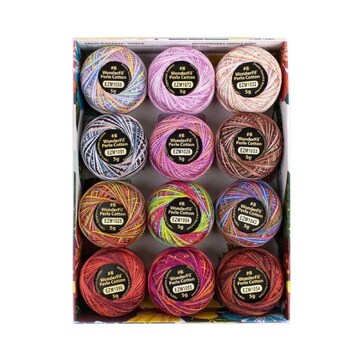 WonderFil Eleganza Perle Cotton Thread - Candy Hearts Sampler Set (6 Colors, 42 Yards Each)
