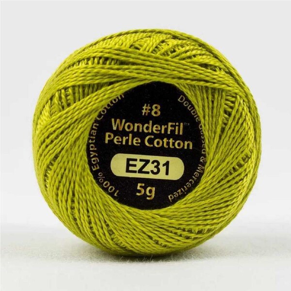Wonderfil Eleganza #8 Solid Perle Cotton - LEMONGRASS 5g Ball(EL5G-31)