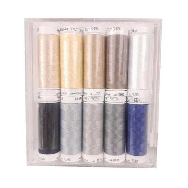 Mettler POLY SHEEN BASICS Embroidery 10 x 150m Thread Pack
