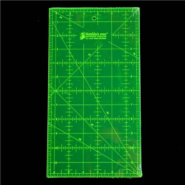 Ruler 12 x 6.5 Inch for Quilting and Sewing Matilda's Own Craft Measuring
