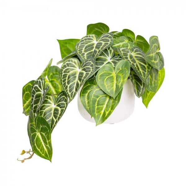 46cm Potted Faux Caladium Bush in Pot Artificial Flower Plant Green Decor