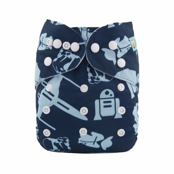 Alva Baby Galaxy Wars Print Reusable Cloth Nappy