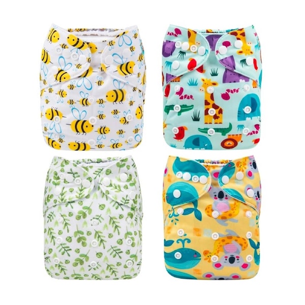 Alva Baby Nature Reusable Cloth Nappy 4 Pack Trial Bundle