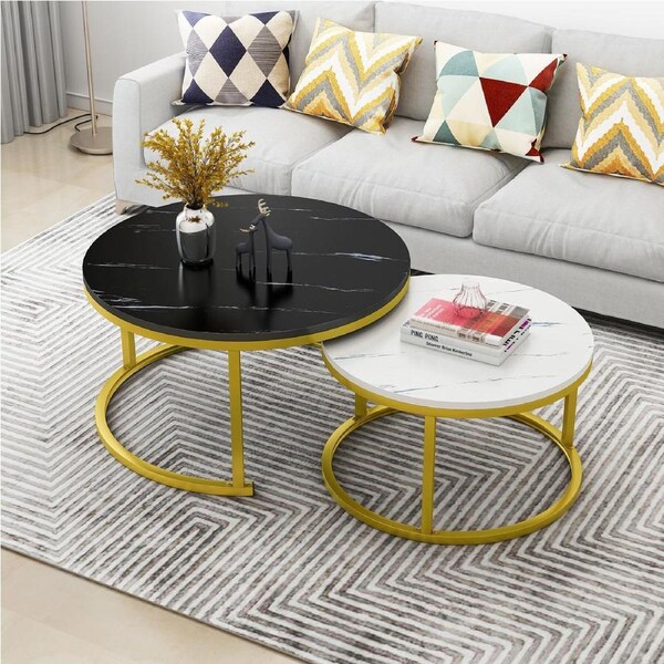 Synergy 2 In 1 Lush Marble Look Designer Coffee Table