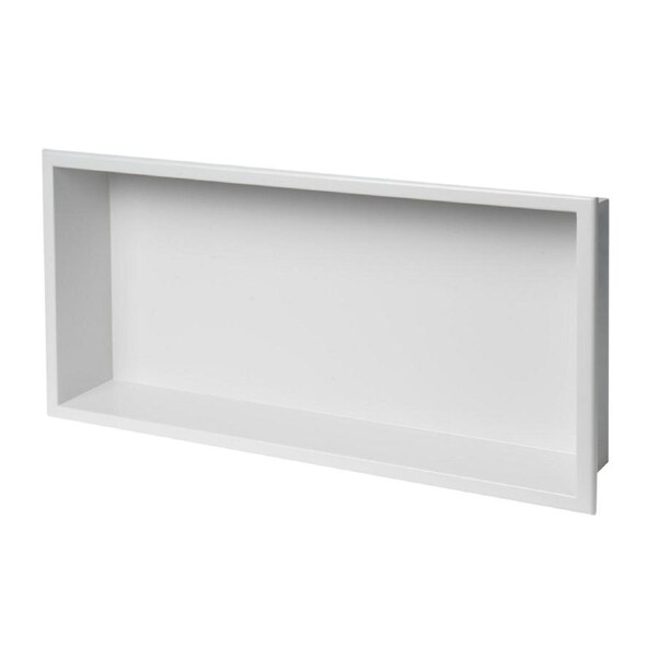 641 x 336 x 101mm Shower Niche Single Shelf Organizer No Tile Needed in White