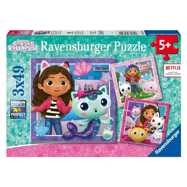 Ravensburger Gabby's Dollhouse 3 x 49 Piece Jigsaw Puzzle