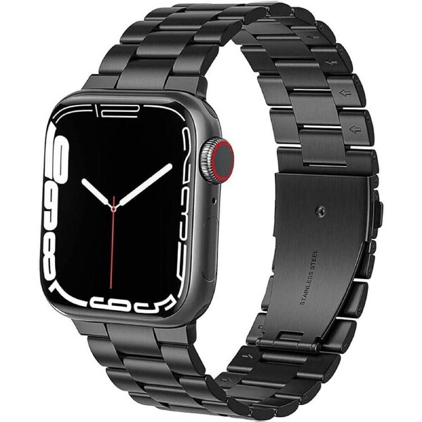 Apple Watch Band iWatch Stainless Steel Series 9 8 7 Ultra SE Titanium 42mm/44mm/45mm/49mm Black