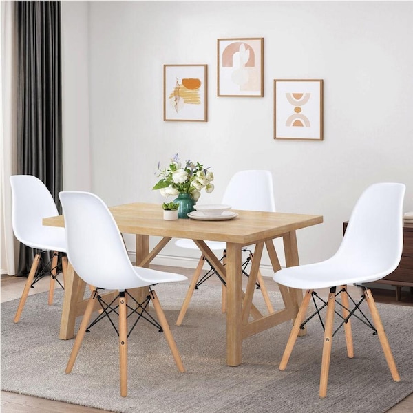 ALFORDSON 4x Dining Chairs Retro Solid Wood Steel White