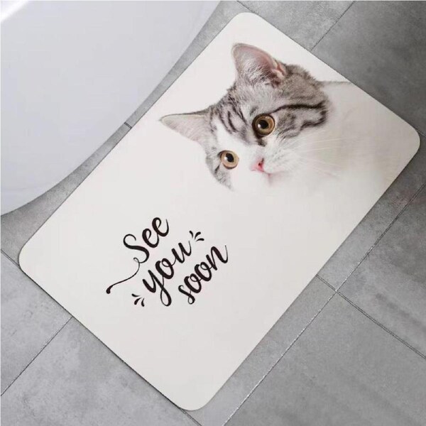 Super Absorbent Floor Mat for Bathroom Non Slip, Diatomaceous Bath Shower Rugs Mats Fast Drying Non-Skid Waterproof Kitchen Mats and Rugs (60X40)