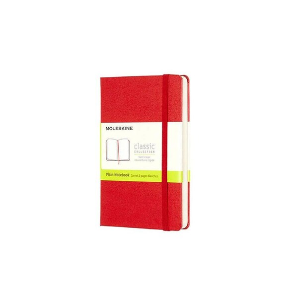 Moleskine Classic Hardcover Writing Pocket Notebook/Journal Plain Scarlet Red