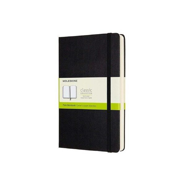 Moleskine Classic Hardcover Writing Notebook/Journal Expanded Plain Black Large