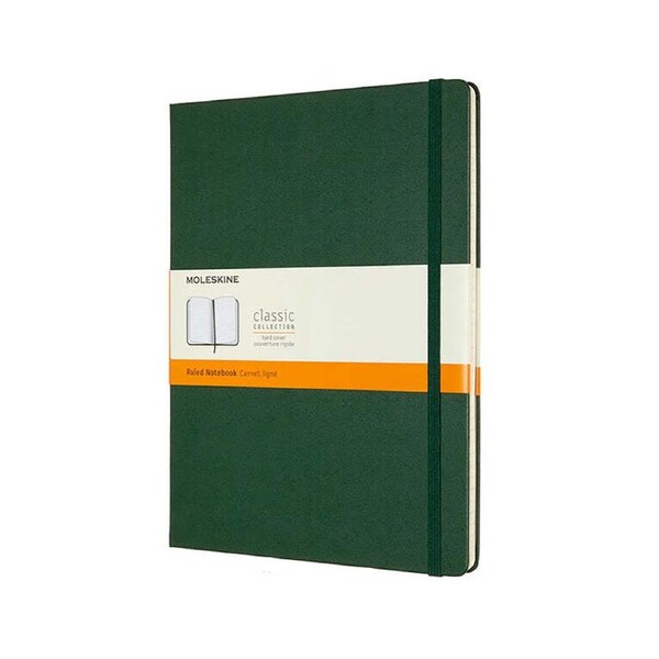 Moleskine Classic Hardcover Writing Notebook/Journal Ruled Myrtle Green XL