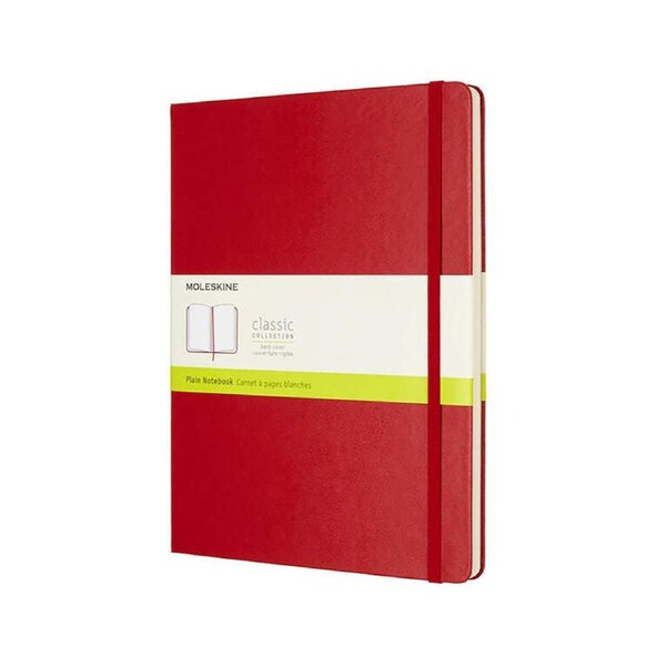 Moleskine Classic Hardcover Writing Notebook Stationery Plain Scarlet Red XL