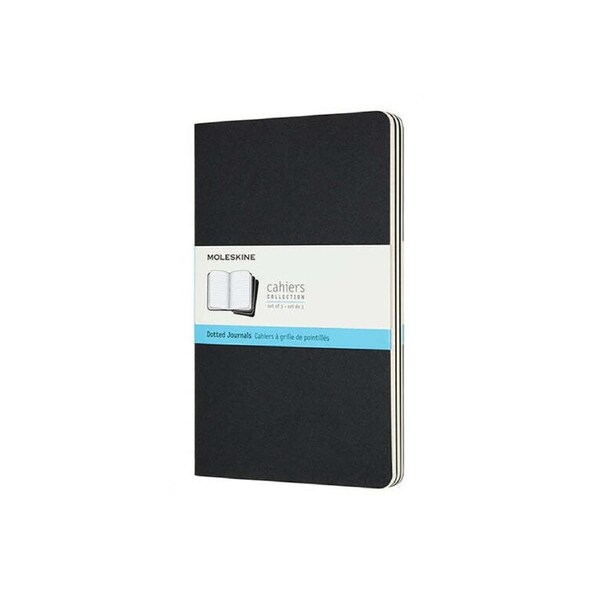 3pc Moleskine Cahier Soft Cover Writing Notebook/Journal Dot Grid Set Black Lrg