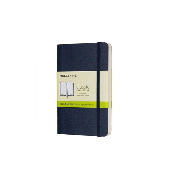 Moleskine Classic Soft Cover Writing Notebook/Journal Plain Sapphire Blue Pocket