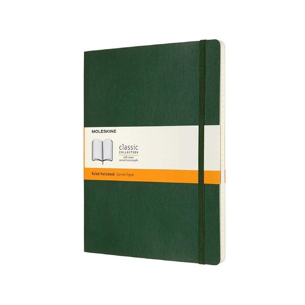 Moleskine Classic Soft Cover Writing Notebook/Journal Ruled Myrtle Green XL