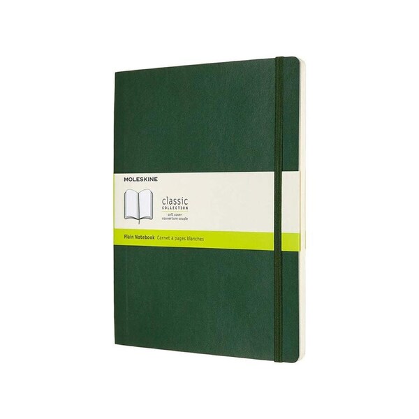 Moleskine Classic Soft Cover Writing Notebook/Journal Plain Myrtle Green XL