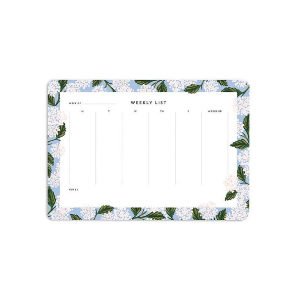 Rifle Paper Co 25cm Weekly Desk Pad Planner Daily Organiser Hydrangea 52-Sheets