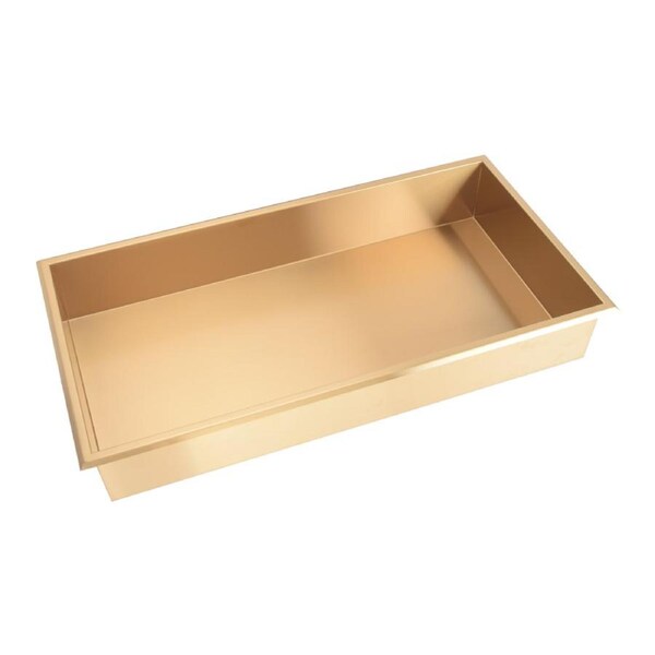 641 x 336 x 101mm Shower Niche Single Shelf Organizer No Tile Needed in Gold