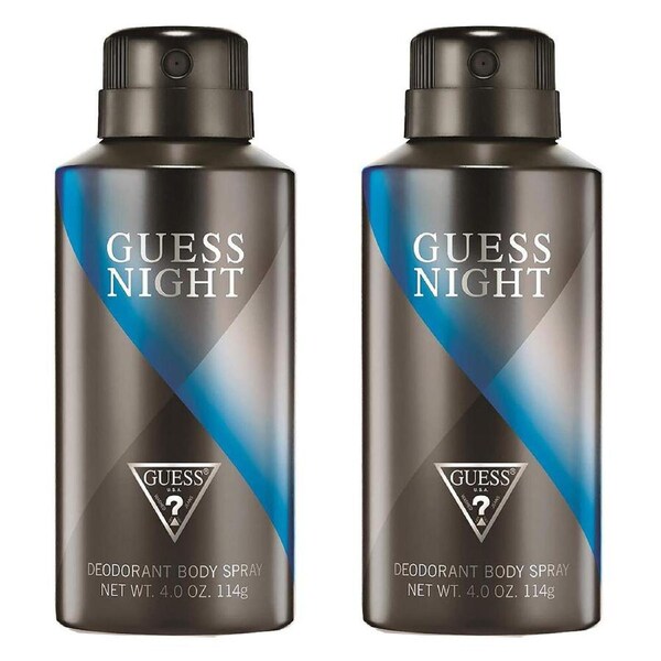 2x Guess Night Mens Designer Fragrance Cologne 150ml Deodorant Body Spray