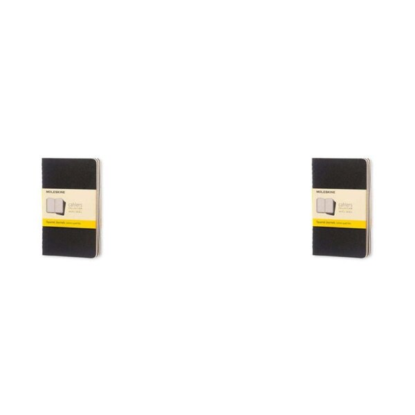 2x 3pc Moleskine Cahier Soft Cover Notebook/Journal Grid Set Black Pocket